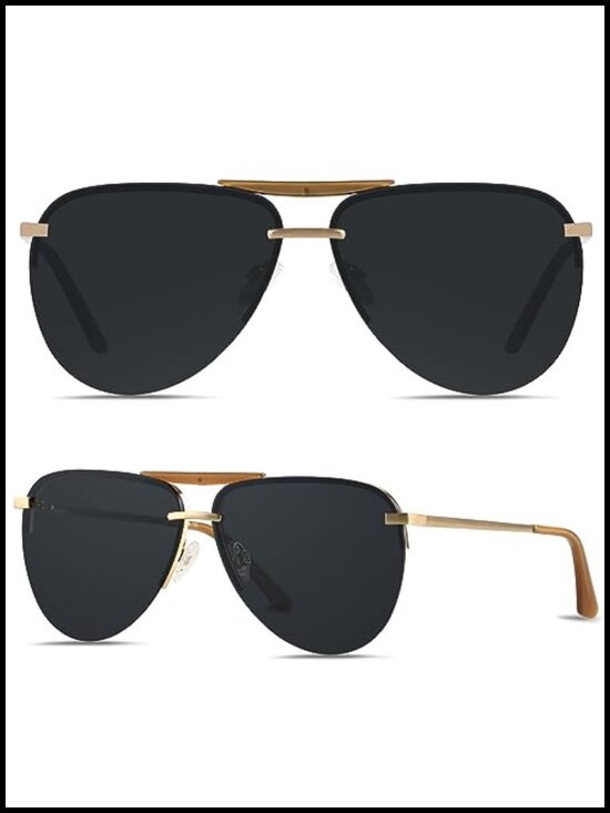 Oversized Aviator Sunglasses with UV Protection for Women Men main image 4